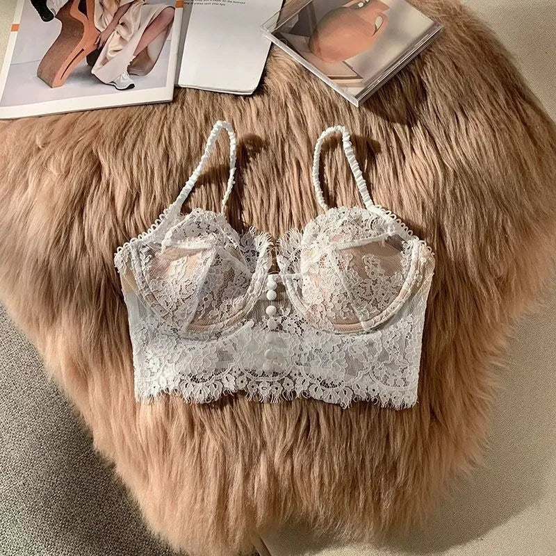 Lace Women Bra Breast Cover Summer Thin Full Cup Underwear Adjustable Push Up Bra Underwire Sexy Bra Lingerie