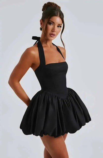 Townlike Waist Wrap A-line Ball Gown Dress Women Halter Mini 2025 Spring Summer Dress Nightclub Sexy Party Dresses