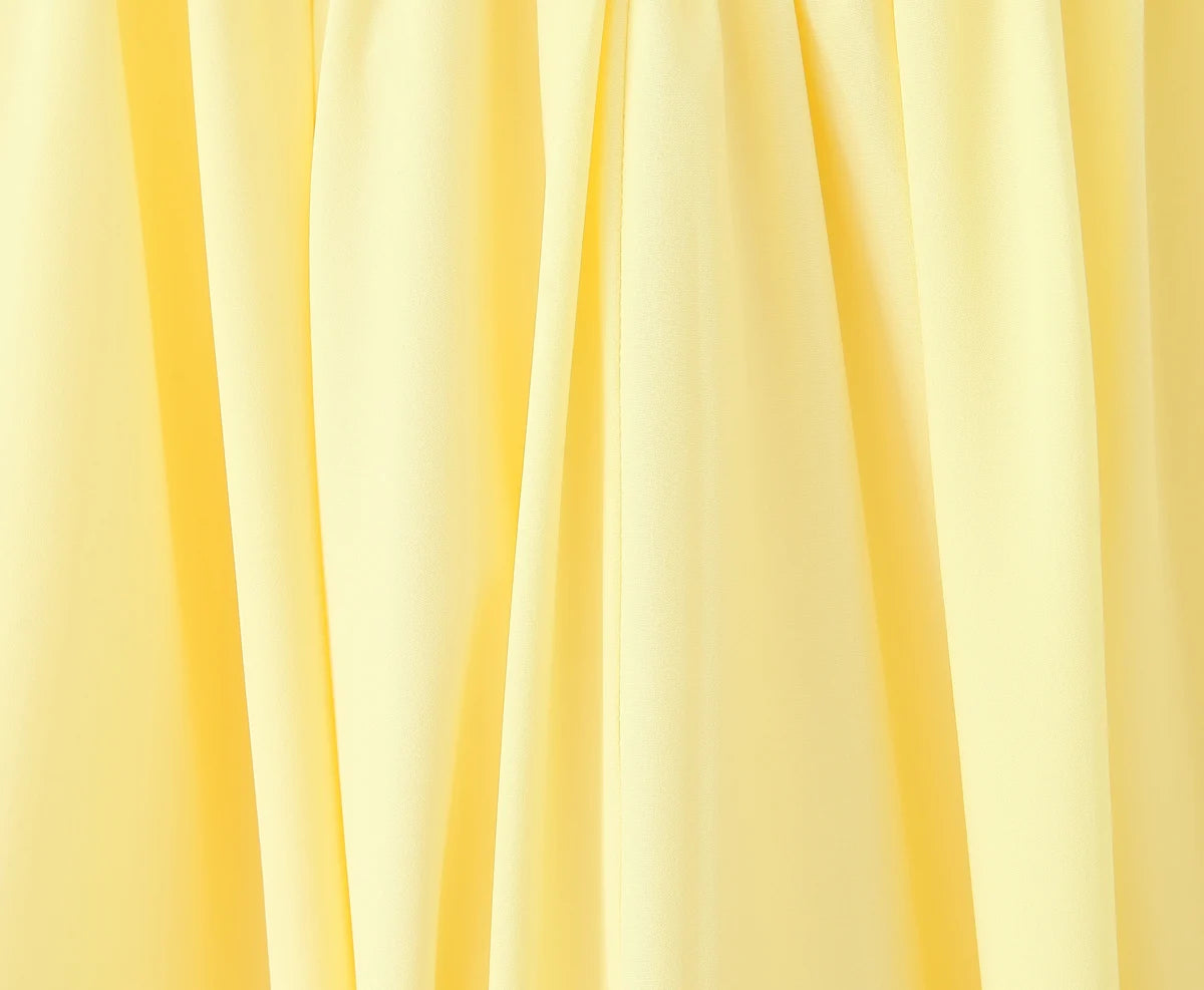 3 colors Sexy Wire Chest Boning Slim Waist Long Strapless Dress Women Cross Lacing up Back Ruched Hem Swing Party Vestido Yellow