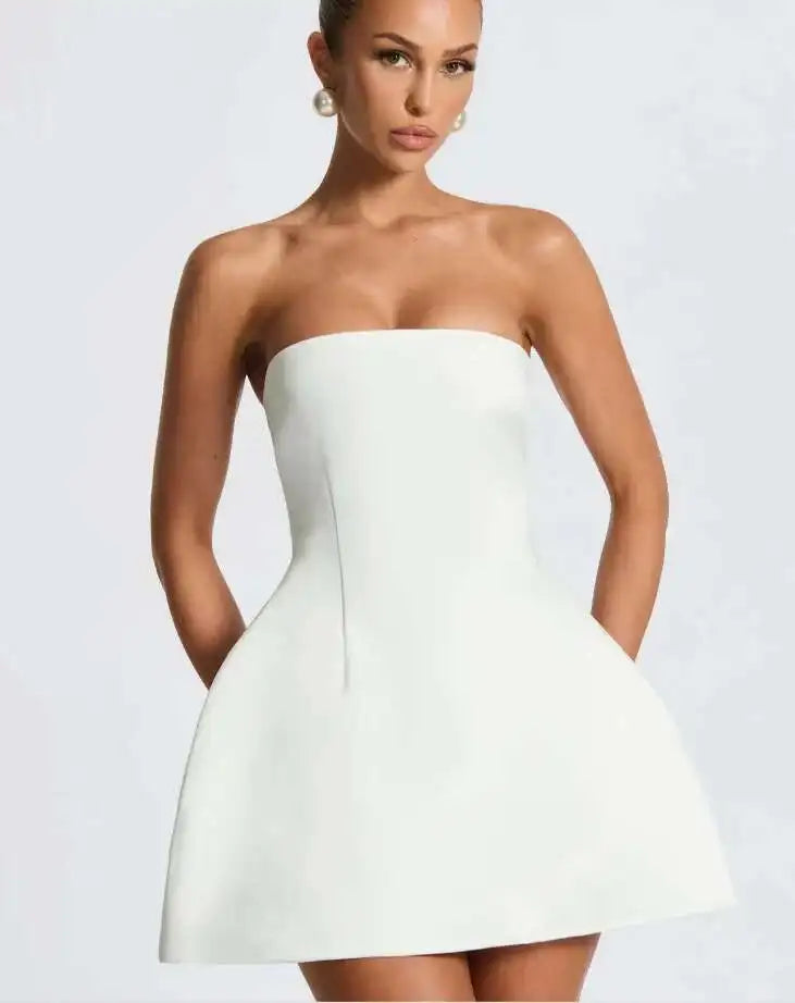 Townlike Bow Backless Nightclub Sexy Party Dress Women Mini 2025 Spring Summer Dress Strapless Slim Bodycon Dresses