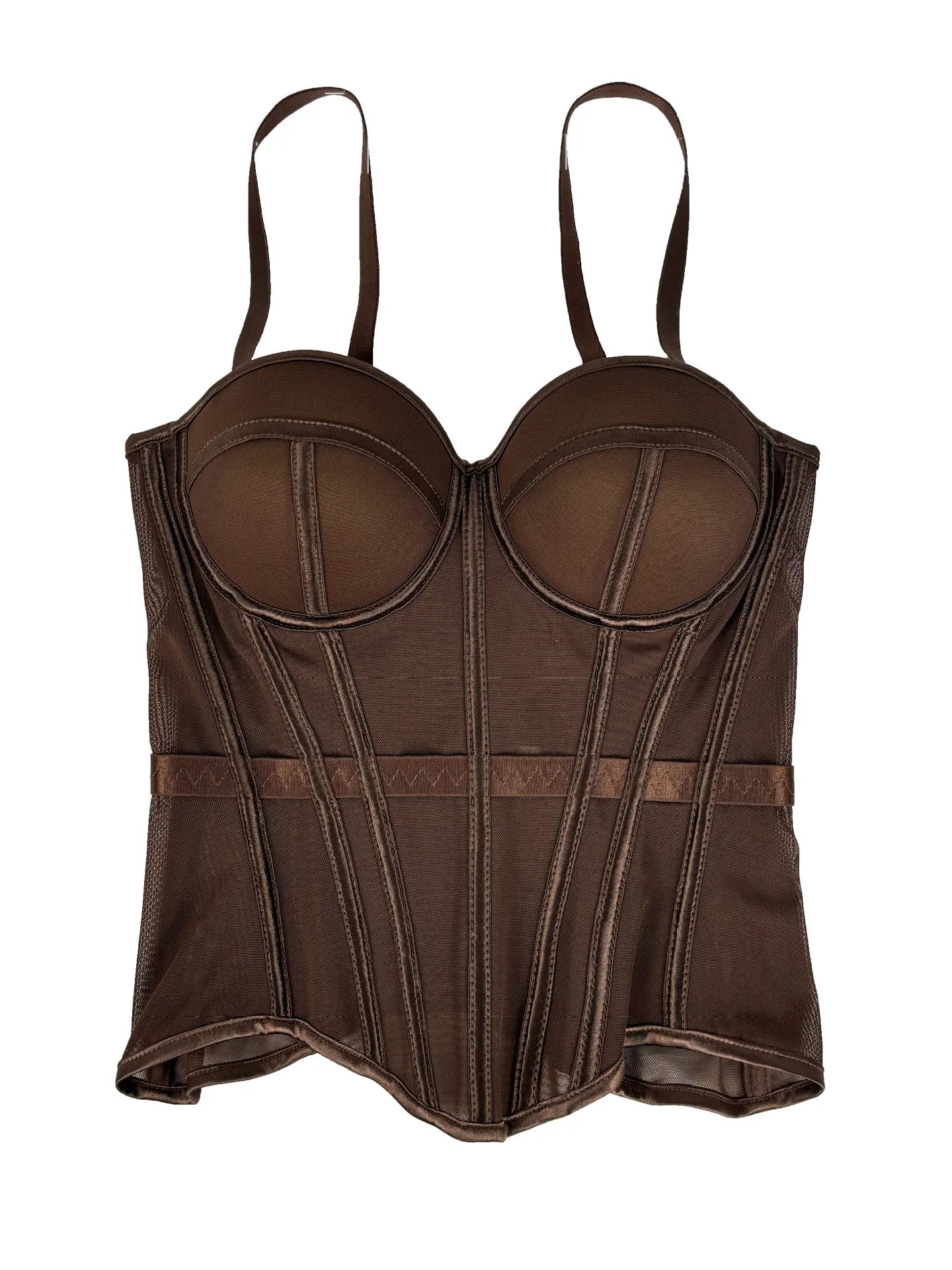 Transparent Mesh Sexy Waisted Lady Corset Elegant Shaping Women Bustier Girls Slim Evening Wear Crops Top Lady Short Body Shaper