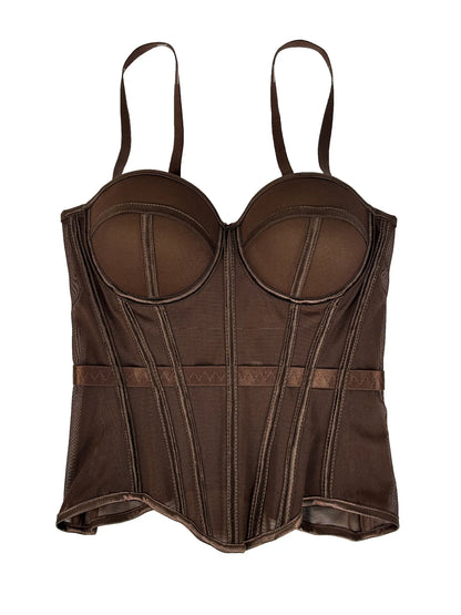 Transparent Mesh Sexy Waisted Lady Corset Elegant Shaping Women Bustier Girls Slim Evening Wear Crops Top Lady Short Body Shaper