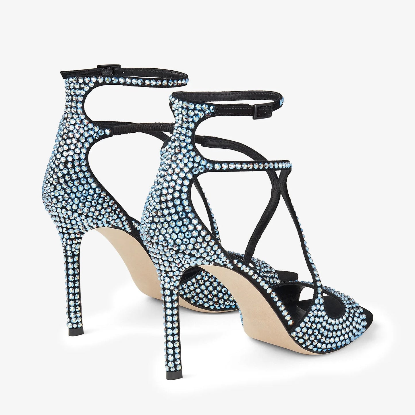 2026Ladies' Summer New Fashionable High-heeled Open Toed Sandals Square Toe Party Sexy 34-43Large Women's Shoes