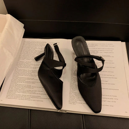 Designer Luxury Summer High Heel Women Sandals Fashion Cross Ankle Strap Singbacks Pumps Elegant Party Dancing Female Sandalias
