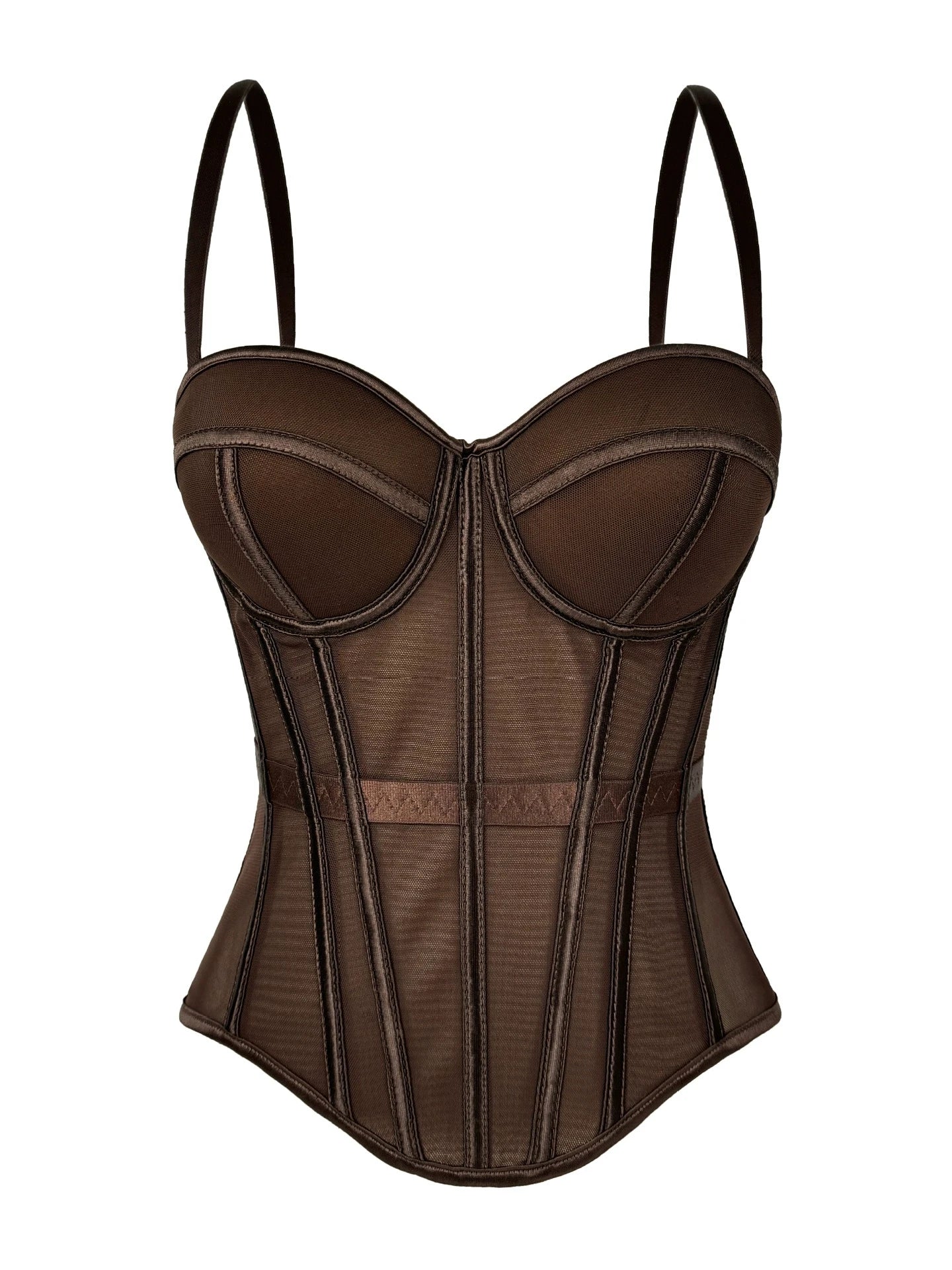 Transparent Mesh Sexy Waisted Lady Corset Elegant Shaping Women Bustier Girls Slim Evening Wear Crops Top Lady Short Body Shaper