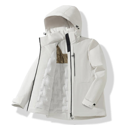 JNLN Unisex Waterproof Fleece Jackets Winter Windproof Thermal Windbreaker Men Women Hiking Camping Skiing Climbing Raincoat