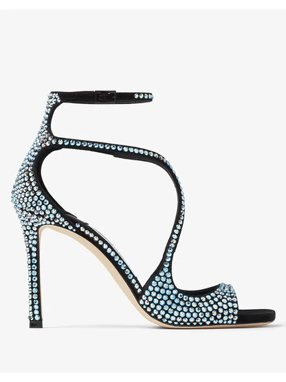 2026Ladies' Summer New Fashionable High-heeled Open Toed Sandals Square Toe Party Sexy 34-43Large Women's Shoes