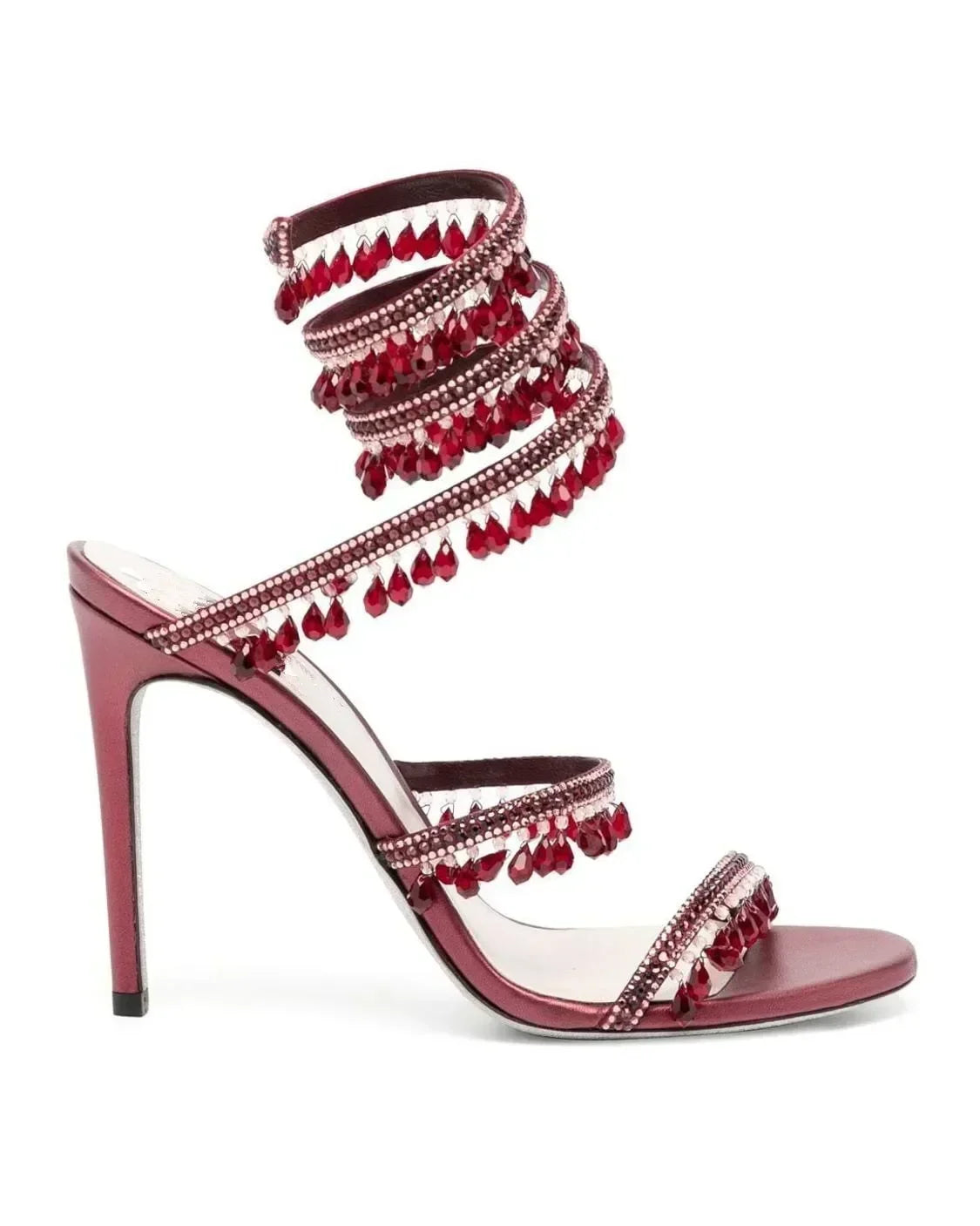 2024Women's New Water Diamond Sandals Fashion Tassel Crystal Shoes Sexy Banquet Party Twin Stiletto Women's Large Sandals
