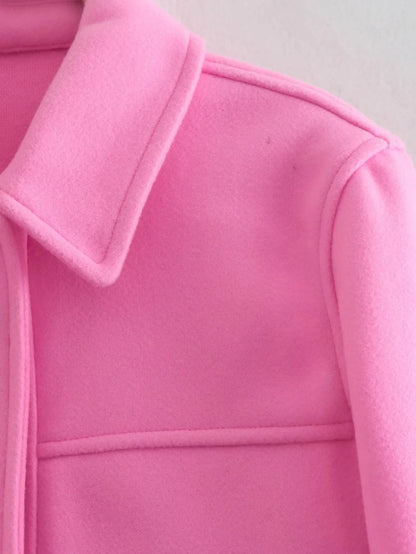 HH Jackets For Womens Autumn Fashion Solid Front Pockets Button Long Sleeve Jacket Elegant Woman Casual Outerwear Coat