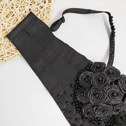New 2025 Sexy Vest Corset Women Three-dimensional Flowers Roses Pearls Short Tops Party Bustier Push-up Bra Strap Crop Top 42913