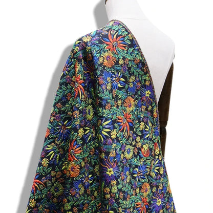 Yarn-dyed Jacquard Fabric Autumn Winter Flower Dress Suit Jacket Clothing European Brand Fashion Design Diy Sewing Cloth