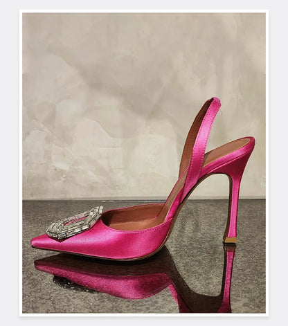 Water Diamond Buckle Toe Sandals 2026 New Pointed Thin Heel Hollow Banquet High Heels Platform Sandals Women Shoes