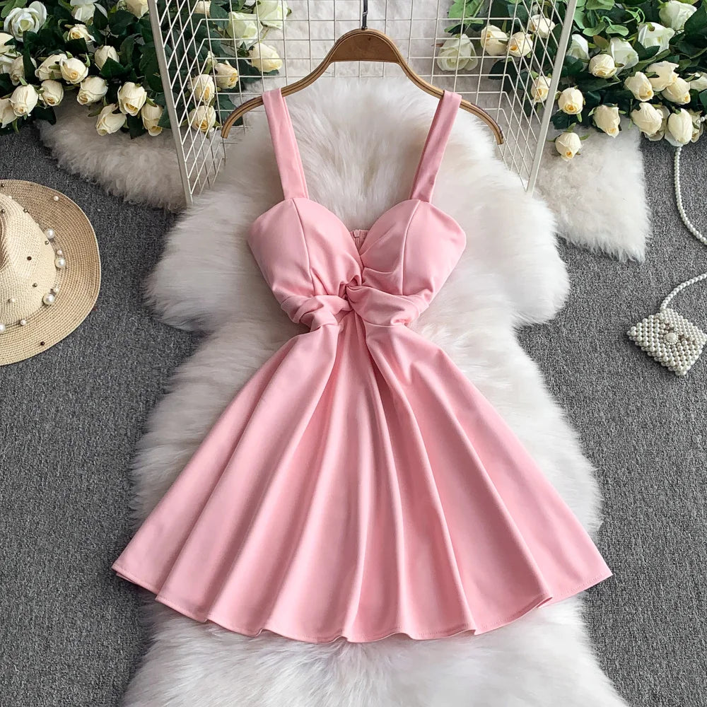 Chic V-neck  Ruched slim off shoulder  A-line High Waist Evening Party dress Women High Street ceremony dresses