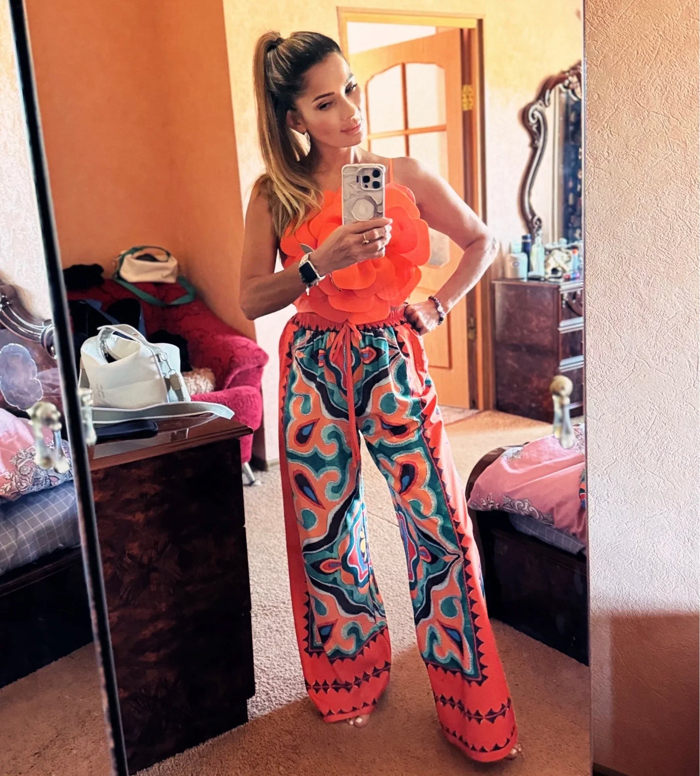 Stretchy Back Camis Slim Woman Solid Big Flower Tank Girl 2024 Summer Crop Top for Female Camisole