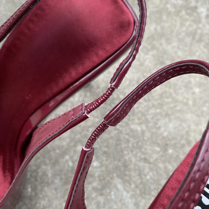 Sexy Red Patent Leather High Heels Women Summer Luxury Designer Metal Buckle Belt Back Strap Designer Sandals Sandalias Mujer