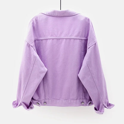 Classic Denim Jacket Women Jeans 2023 Jean Boyfriend Jackets for Women Oversize Loose Coat Veste Femme Purple White Yellow Mujer
