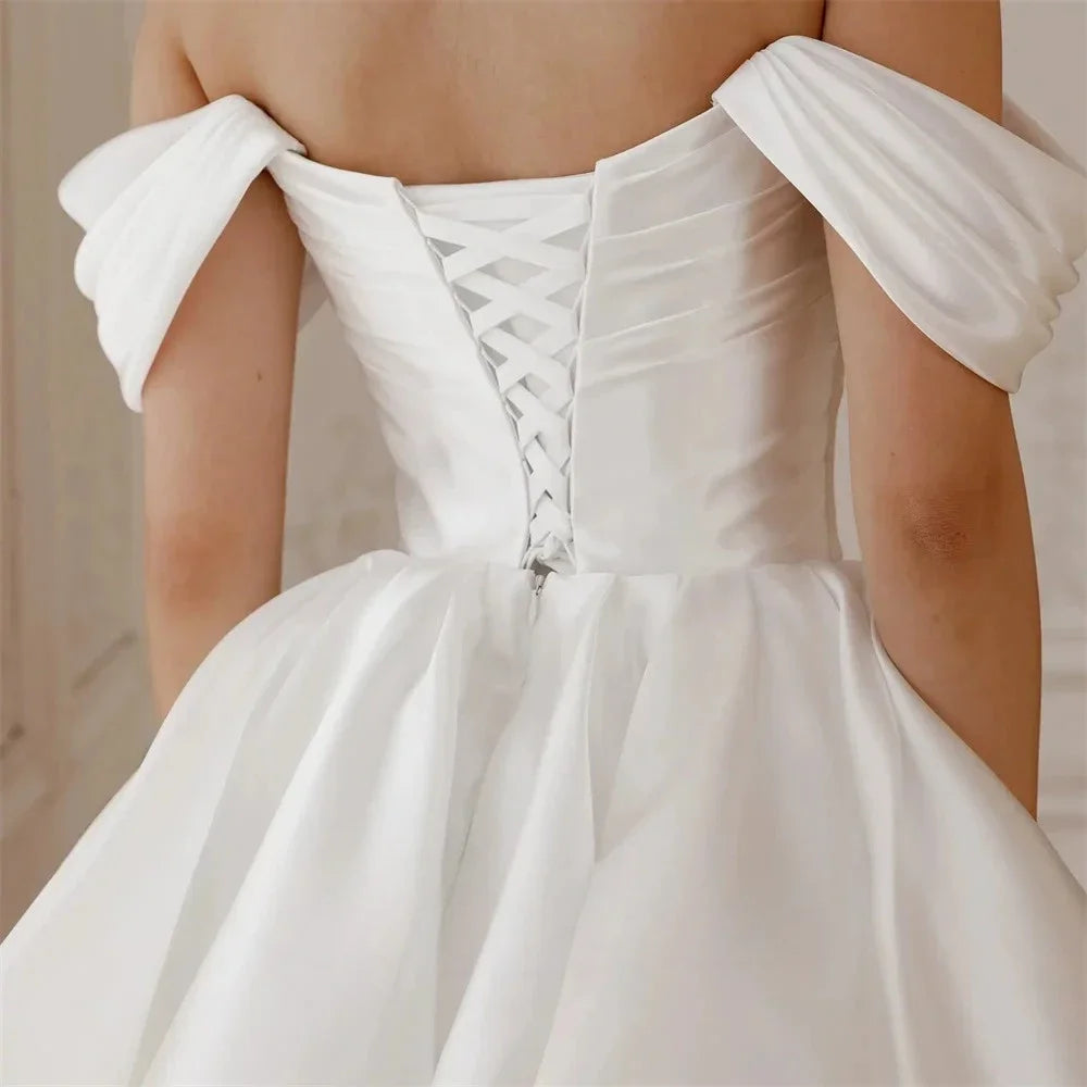 Elegant Short Wedding Dresses 2025 off the shoulder Beach Bridal Gown Formal Party Dresses Homecoming Dresses Customized 2025