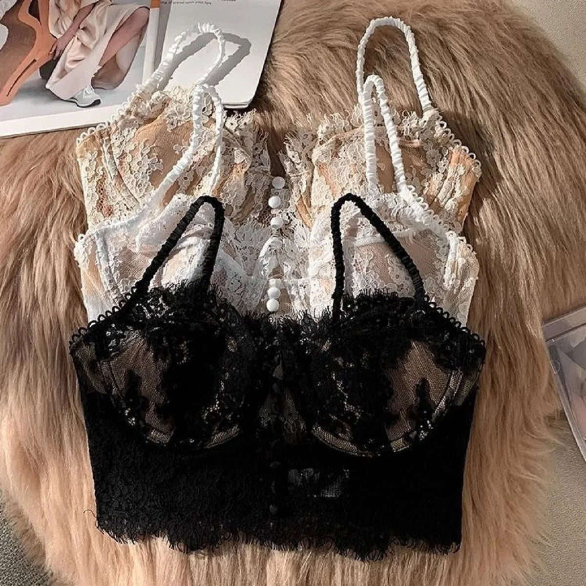 Lace Women Bra Breast Cover Summer Thin Full Cup Underwear Adjustable Push Up Bra Underwire Sexy Bra Lingerie