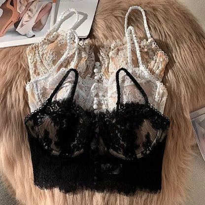 Lace Women Bra Breast Cover Summer Thin Full Cup Underwear Adjustable Push Up Bra Underwire Sexy Bra Lingerie