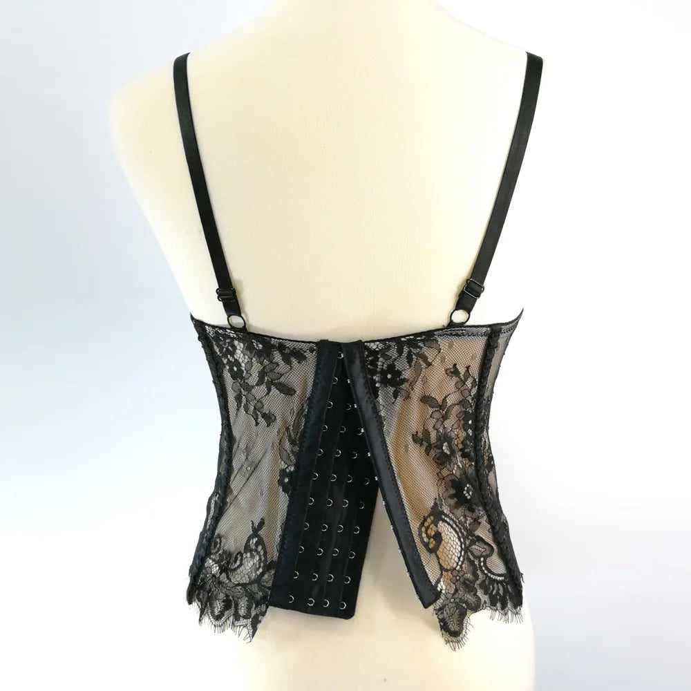 Floral Lace Lady Bustier Elegant Shaping Sexy Lace Women Corset Girls Slim Evening Wear Crops Lady Short Sweet Body Shaper Top