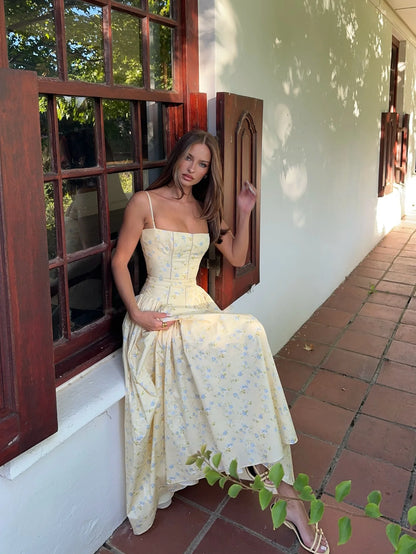 Suninheart Summer Clothes for Women Midi Elegant Dress 2025 New Arrivals White Floral Print Holiday Dress