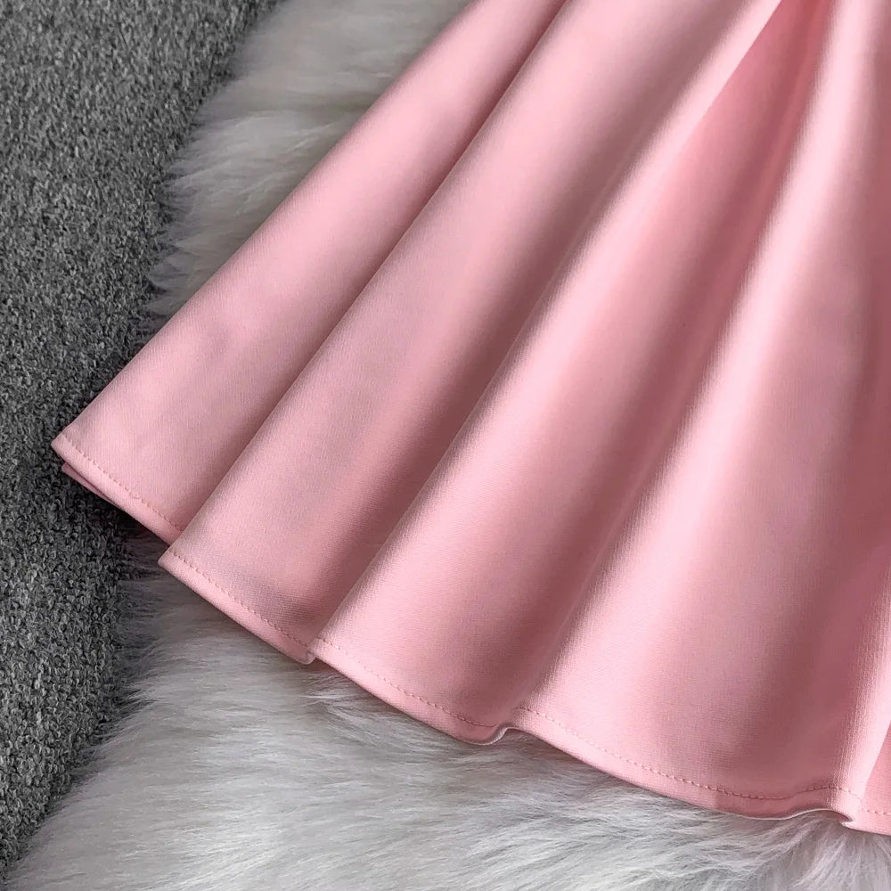 Chic V-neck  Ruched slim off shoulder  A-line High Waist Evening Party dress Women High Street ceremony dresses