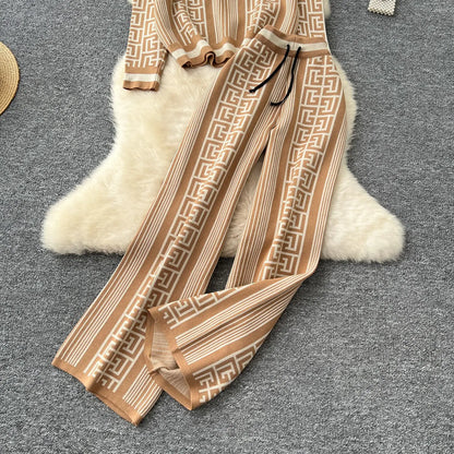 Autumn Pant Set Women Two Piece Sets Hooded Matching Sets Tops Wide Leg Long Pants High Waist Y2k Streetwear Work Print 2025