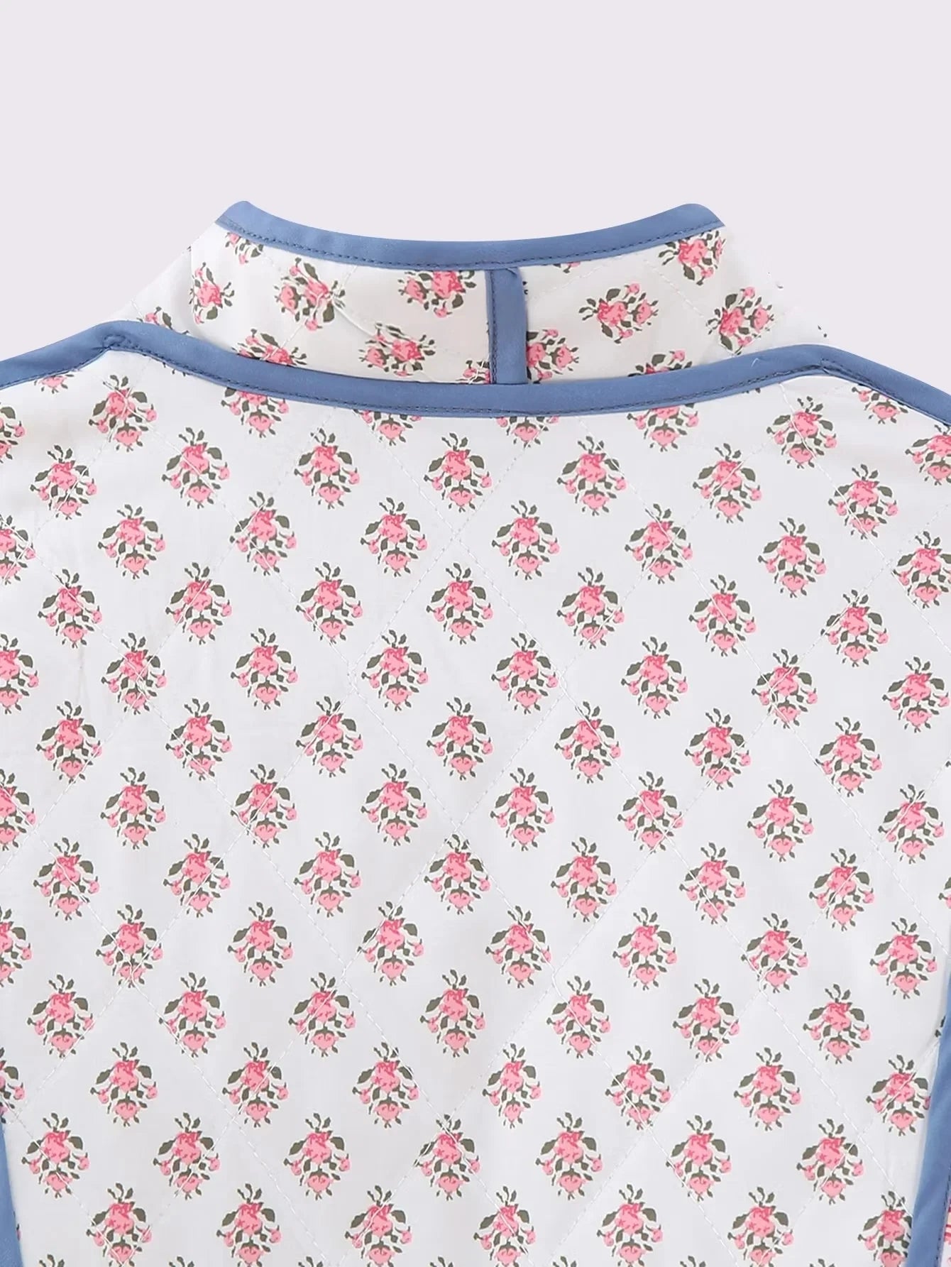 HH Floral Print Jacket For Women Autumn Quilted Reversible Cotton Coat Cardigan Long Sleeve Jackets Elegant Woman Streetwear
