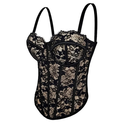 Floral Lace Lady Bustier Elegant Shaping Sexy Lace Women Corset Girls Slim Evening Wear Crops Lady Short Sweet Body Shaper Top
