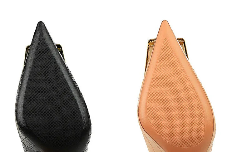 2025 BIGTREE Metal Decoration Buckle Fashion Pumps Women Elegant Snakeskin Print 10cm High Heels Party Ladies Shoes