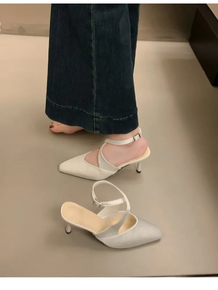 Designer Luxury Summer High Heel Women Sandals Fashion Cross Ankle Strap Singbacks Pumps Elegant Party Dancing Female Sandalias