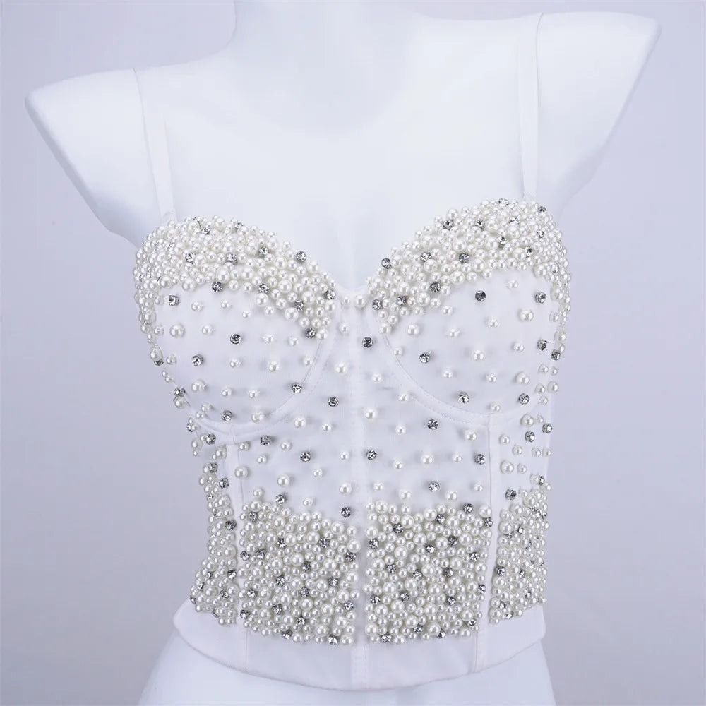 Faionable Street Sle Sequin Slim Tank Top Women's Casual Bright Spangles Strap Vest Ladies' Polyester Streetwear