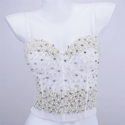 Faionable Street Sle Sequin Slim Tank Top Women's Casual Bright Spangles Strap Vest Ladies' Polyester Streetwear