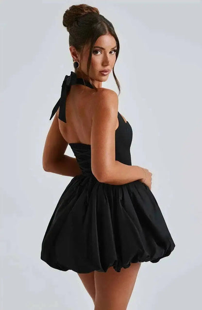 Townlike Waist Wrap A-line Ball Gown Dress Women Halter Mini 2025 Spring Summer Dress Nightclub Sexy Party Dresses
