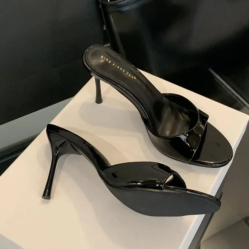 2025 New Slip On Women Stiletto Heels Shoes Luxury Fashion Round Toe Ladies High Heels Pumps Shoes Female Slides Footwear