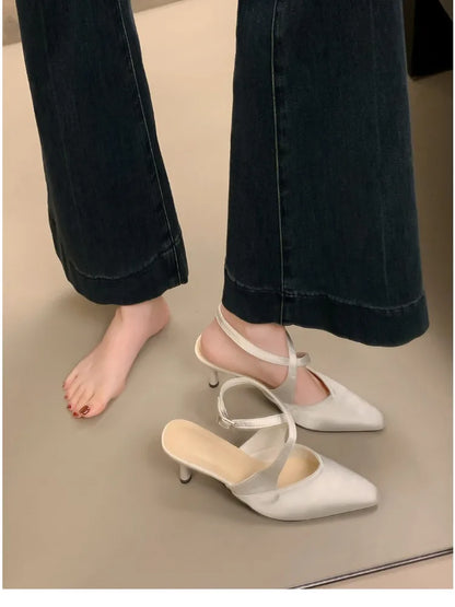 Designer Luxury Summer High Heel Women Sandals Fashion Cross Ankle Strap Singbacks Pumps Elegant Party Dancing Female Sandalias