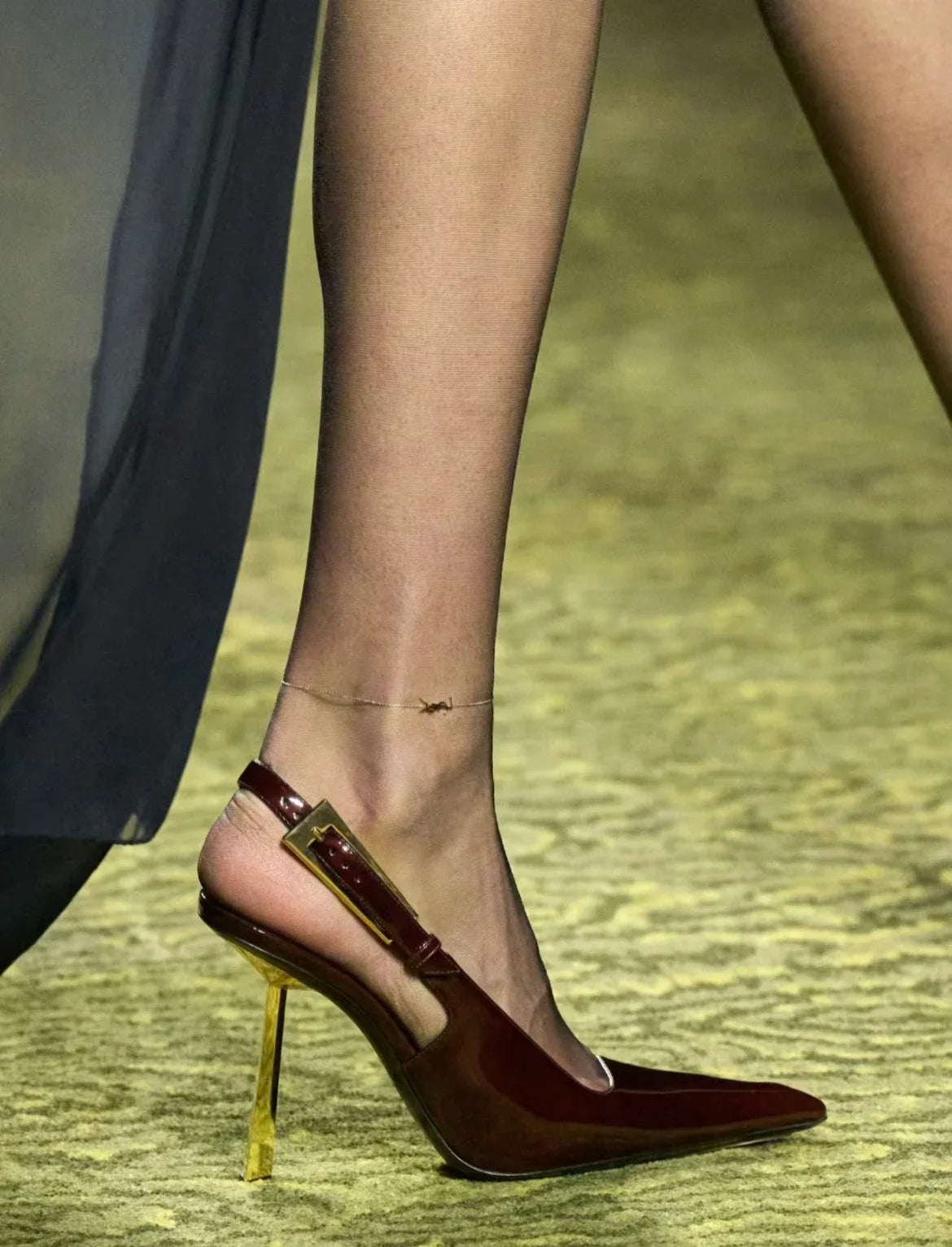 Black Pointed Toe High Heels Thin Heel Metal Cap Sandals Women's Shoes Elegant Painted Leather Sexy Fine Heel New 2025
