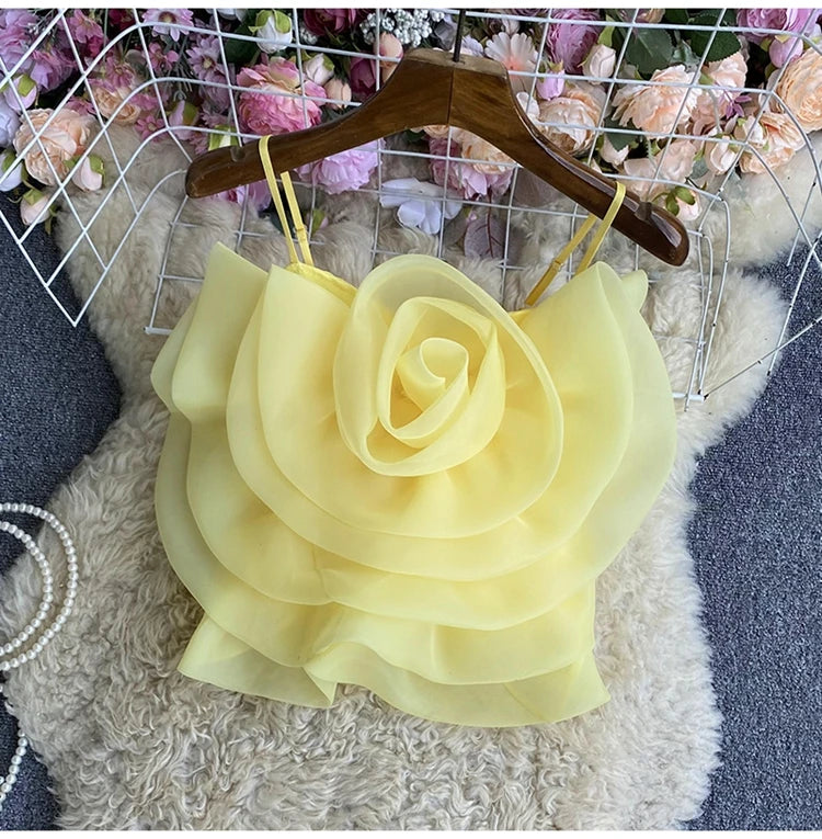 Spaghetti Strap Tank Top for Women New Arrival Slash Neck Tulle Bare Midriff Skinny Camis Summer Versatile Gallus Dropshipping