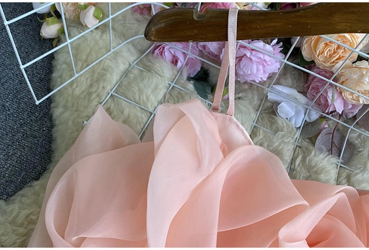 Spaghetti Strap Tank Top for Women New Arrival Slash Neck Tulle Bare Midriff Skinny Camis Summer Versatile Gallus Dropshipping
