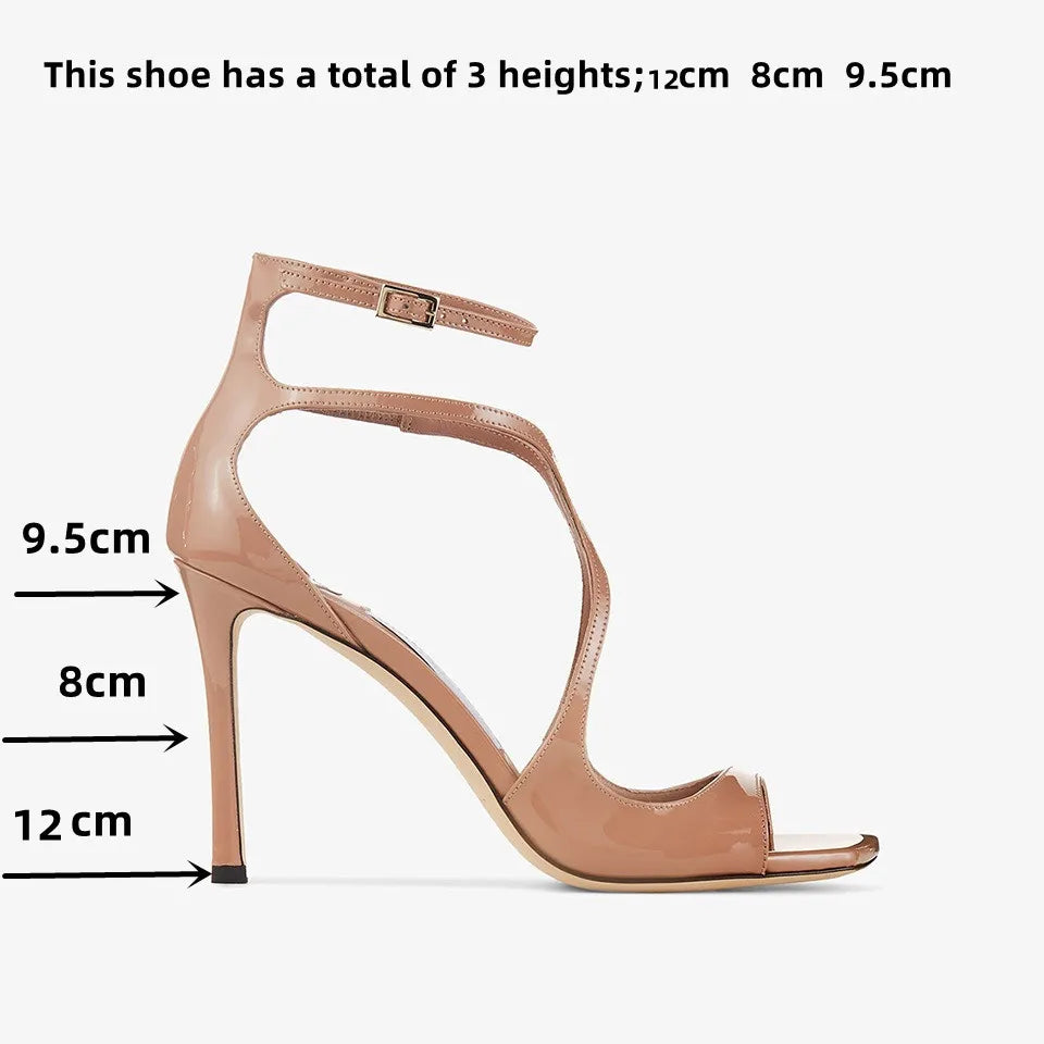 2026Ladies' Summer New Fashionable High-heeled Open Toed Sandals Square Toe Party Sexy 34-43Large Women's Shoes