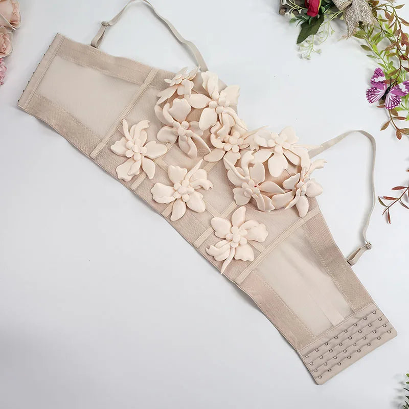 DEAT Fashion Women's 3D Flower Decoration Camisole Vest Outwear Versatile Solid Color Tank Tops Female Trendy New 11A05069