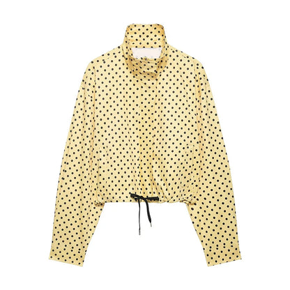 Women's Jackets Fashion Polka Dot Bomber Jacket Spring Women Long Sleeve Loose Jackets Coats Streetwear Female Outerwear Tops