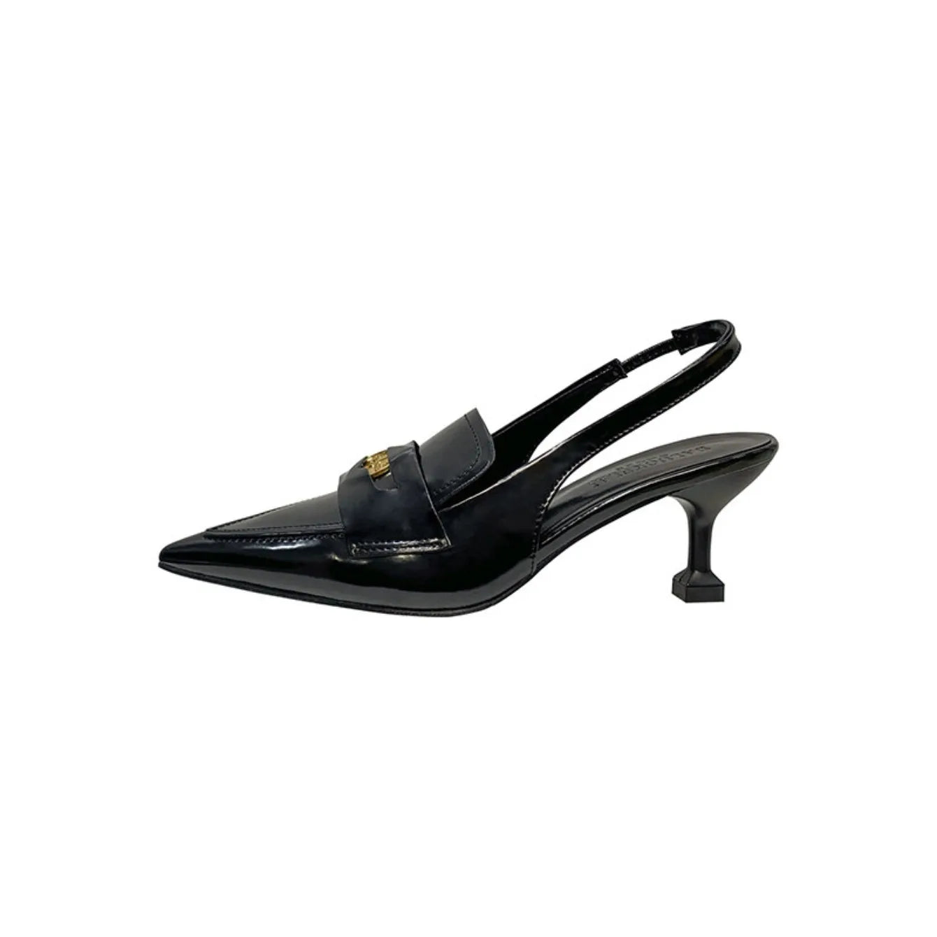 Fashion Color Matching Design Elegant Women's Shallow High-heeled Sandals Spring and Summer Pointed One-pedal Baotou Sandals.