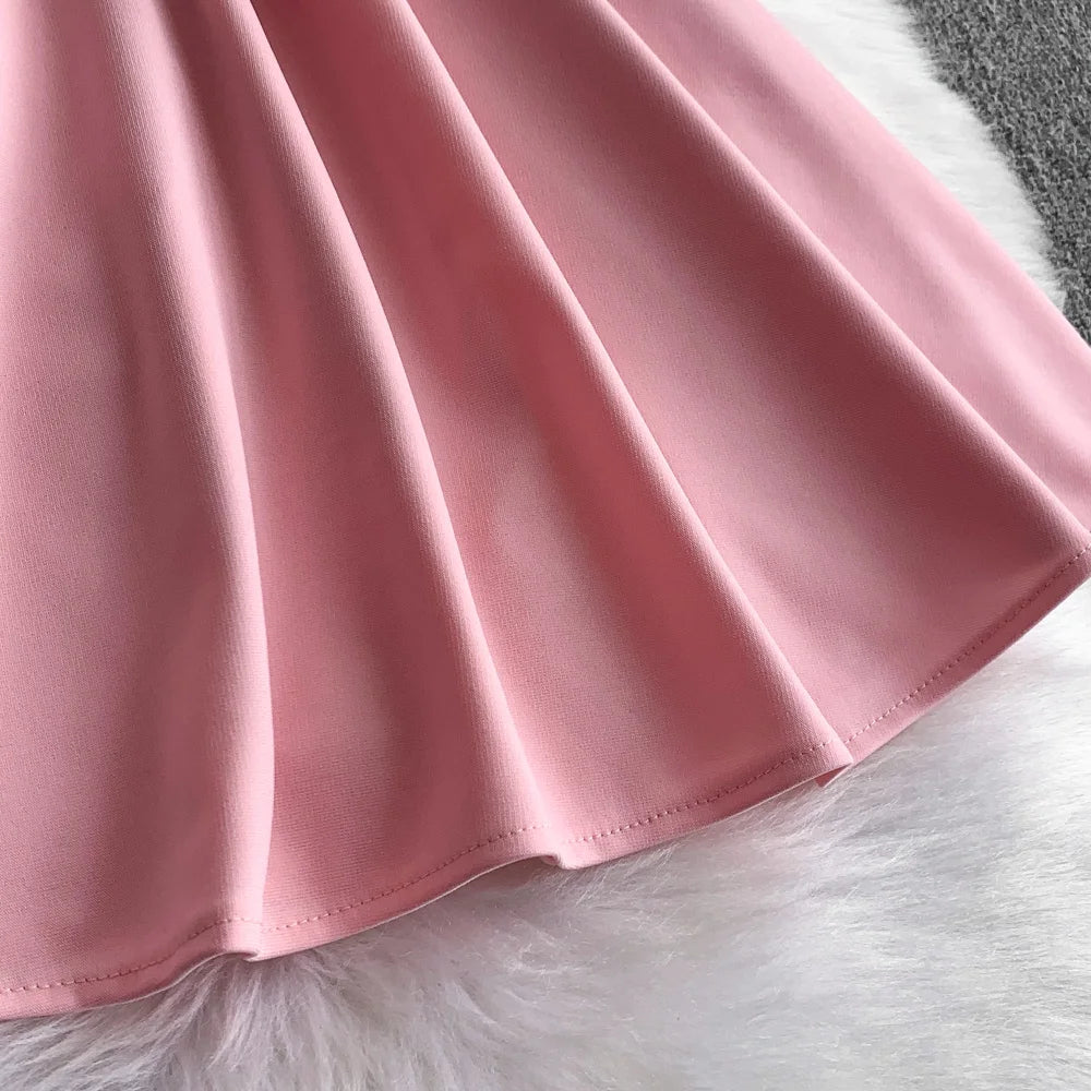 Chic V-neck  Ruched slim off shoulder  A-line High Waist Evening Party dress Women High Street ceremony dresses