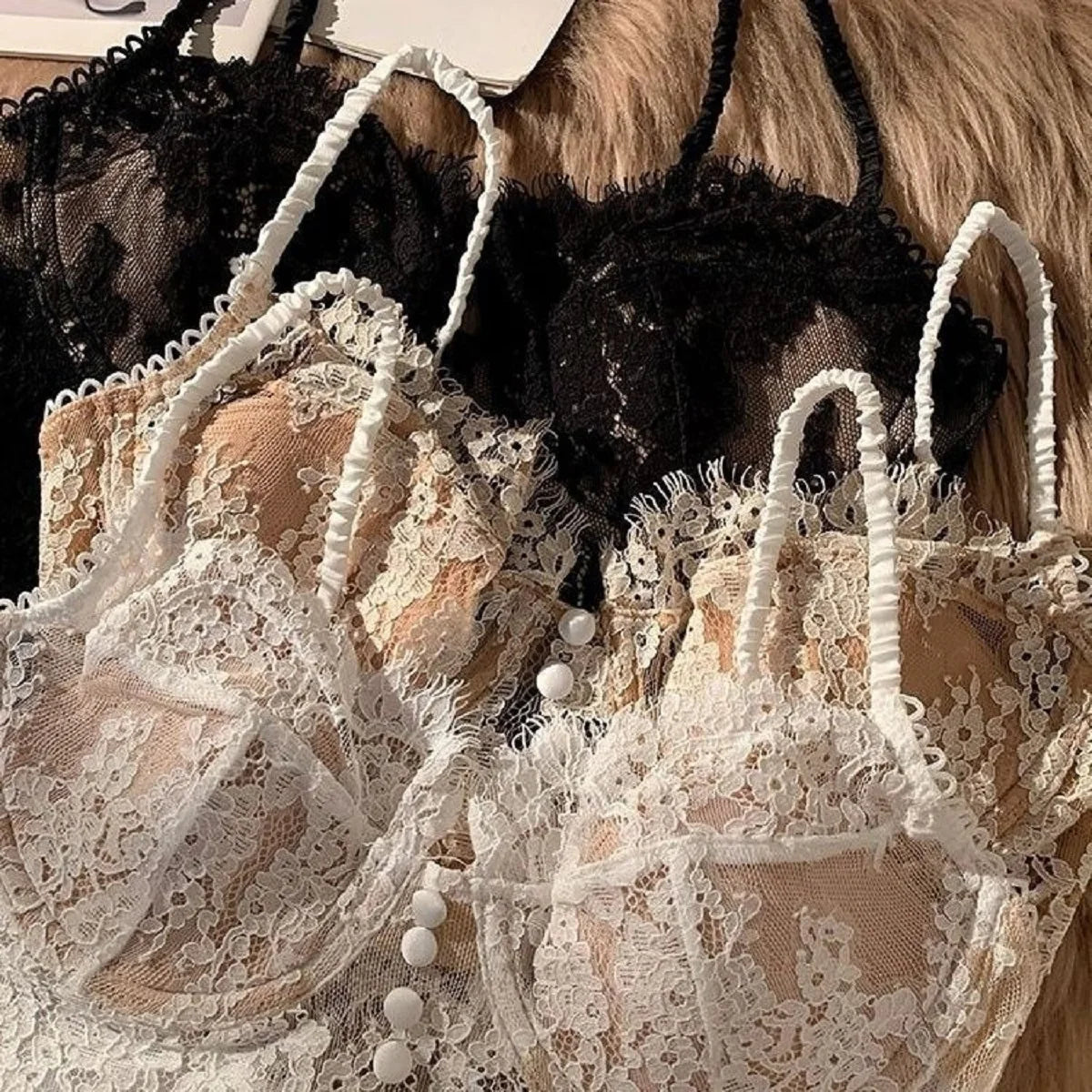 Lace Women Bra Breast Cover Summer Thin Full Cup Underwear Adjustable Push Up Bra Underwire Sexy Bra Lingerie