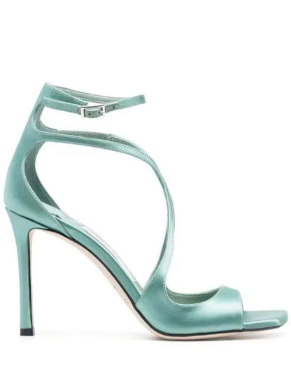 2026Ladies' Summer New Fashionable High-heeled Open Toed Sandals Square Toe Party Sexy 34-43Large Women's Shoes