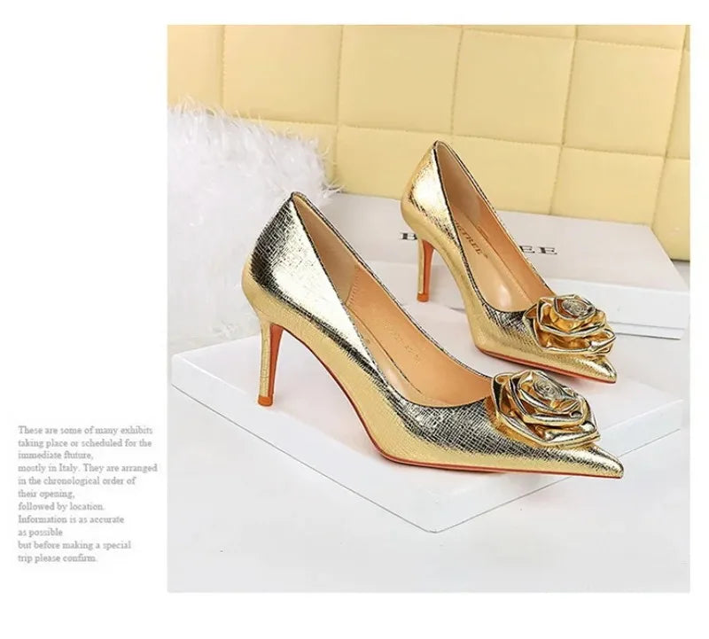 Luxury Designer Women Shoes New Fashion Patent Leather Pointed Tip High Heels for Woman Elegant France Casual Shoe Zapatos Mujer