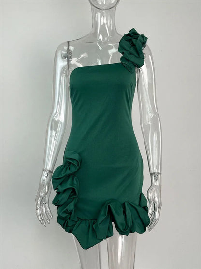 Women's One Shoulder Bodycon Package Hip Party Dress Sexy Streetwear Backless Strapless Mini Evening Dress Y2K Summer 2026 New