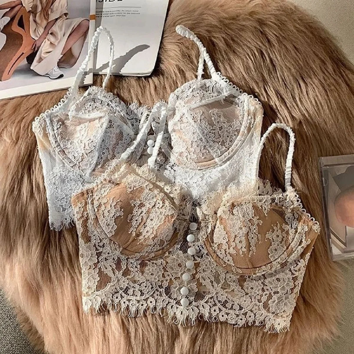 Lace Women Bra Breast Cover Summer Thin Full Cup Underwear Adjustable Push Up Bra Underwire Sexy Bra Lingerie