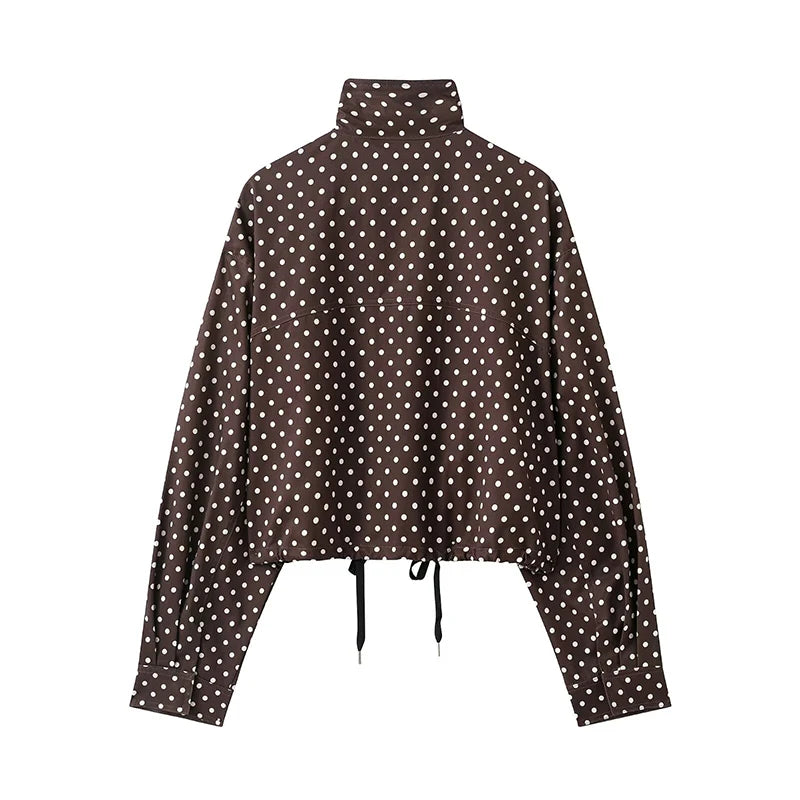 Women's Jackets Fashion Polka Dot Bomber Jacket Spring Women Long Sleeve Loose Jackets Coats Streetwear Female Outerwear Tops